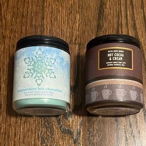 Bath & Body Works Peppermint Hot Chocolate and Hot Cocoa & Cream Candle